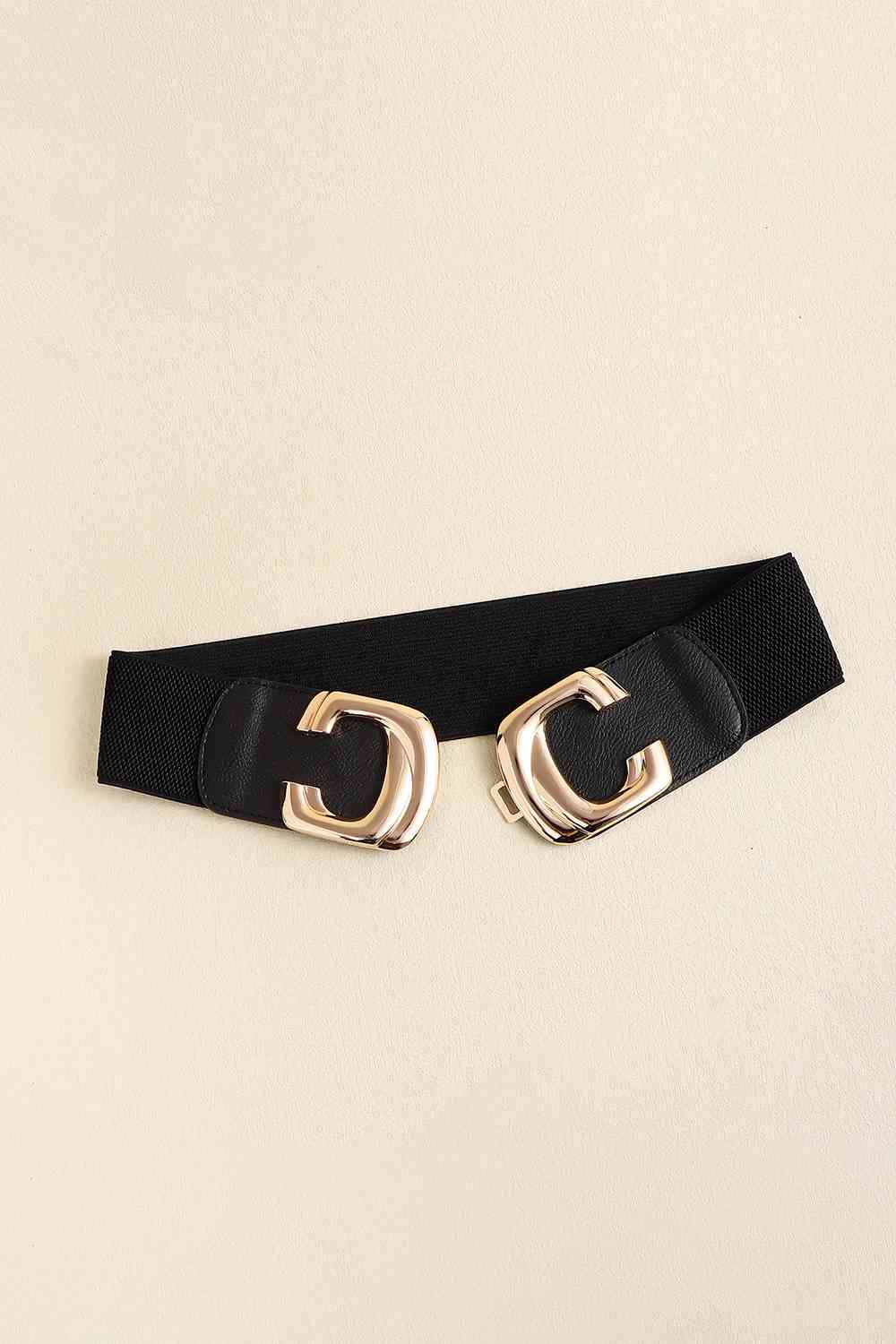 Zinc Alloy Buckle Elastic Wide Belt - Estora_Online