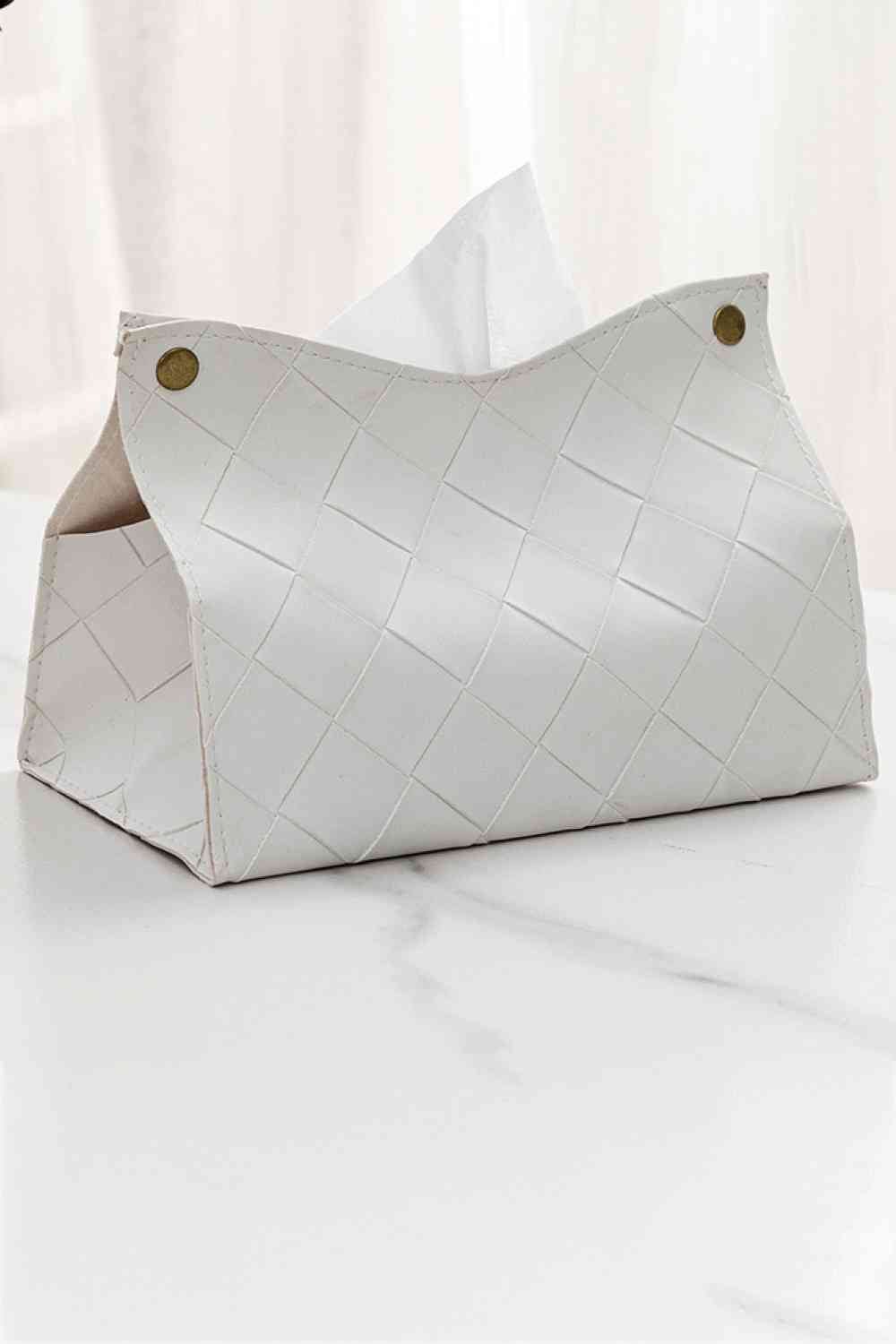 2-Pack Woven PU Tissue Box Covers - Estora_Online