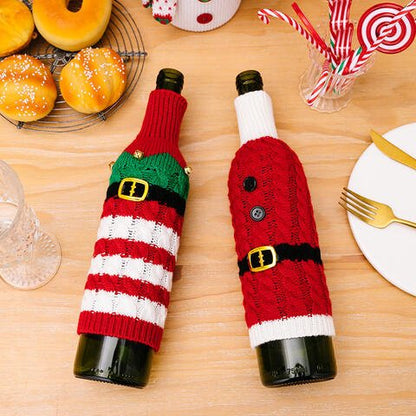 2-Piece Cable-Knit Wine Bottle Covers - Estora_Online