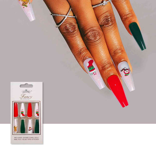 30-Piece Christmas Theme ABS Press-On Nails - Estora_Online