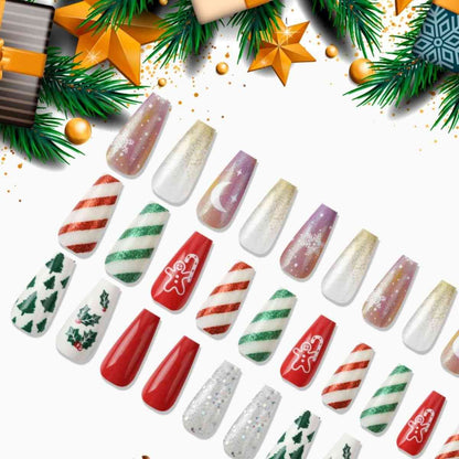 72-Piece Christmas Theme ABS Press-On Nails - Estora_Online