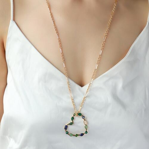 Alloy Iron Heart Shape Chain Necklace - Estora_Online