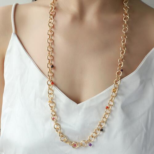 Alloy Iron Heart Shape Chain Necklace - Estora_Online