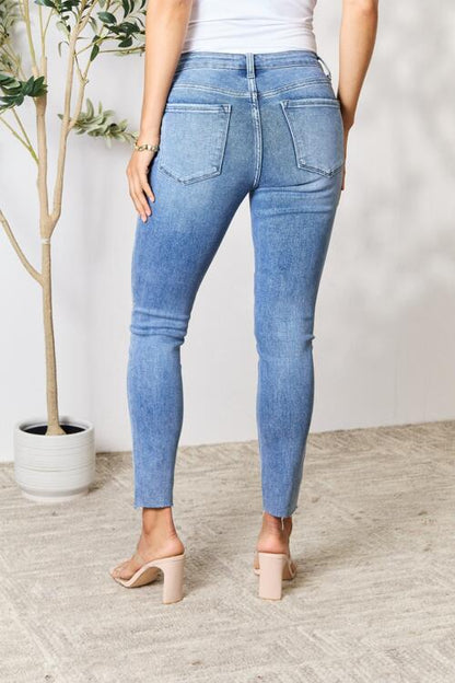 BAYEAS Raw Hem Skinny Jeans - Estora_Online