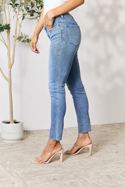 BAYEAS Raw Hem Skinny Jeans - Estora_Online