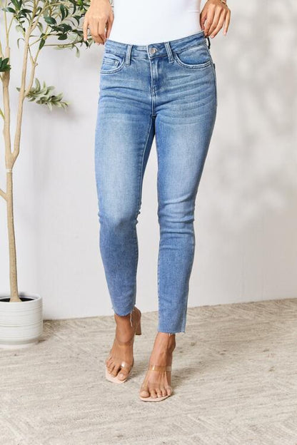 BAYEAS Raw Hem Skinny Jeans - Estora_Online