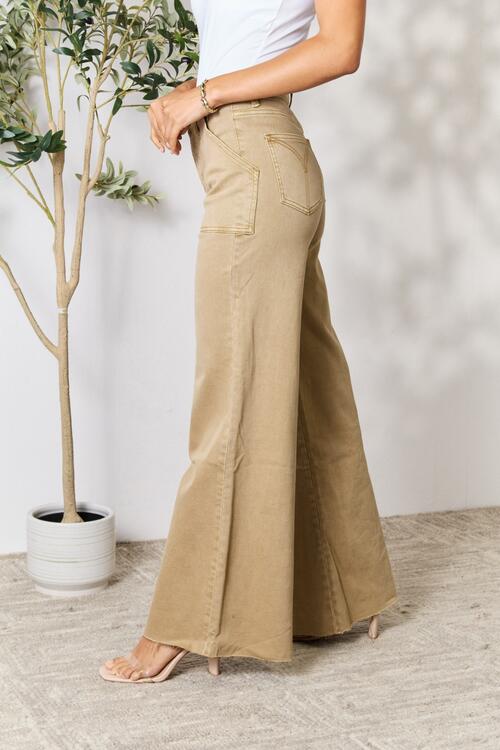 BAYEAS Raw Hem Wide Leg Jeans - Estora_Online