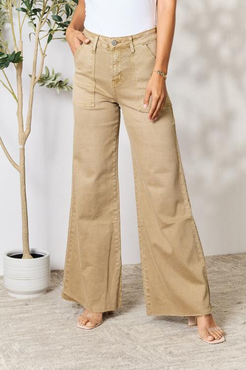 BAYEAS Raw Hem Wide Leg Jeans - Estora_Online