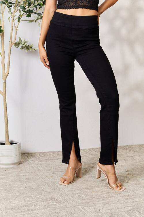 BAYEAS Slit Bootcut Jeans - Estora_Online