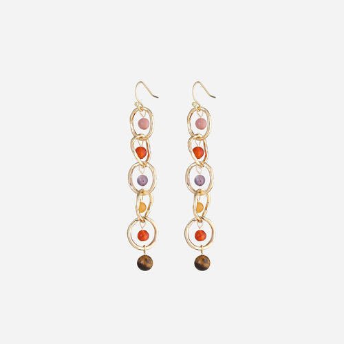 Beaded Alloy Dangle Earrings - Estora_Online