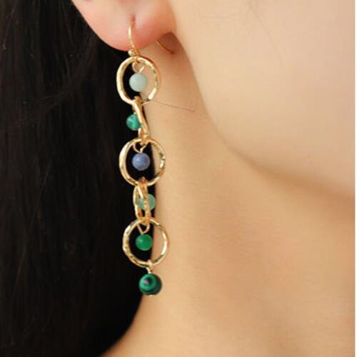 Beaded Alloy Dangle Earrings - Estora_Online