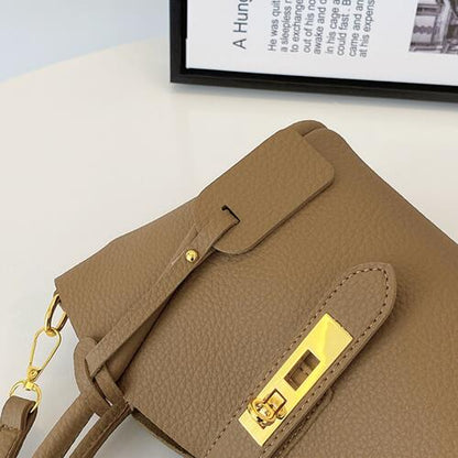 Contrast PU Leather Crossbody Bag - Estora_Online