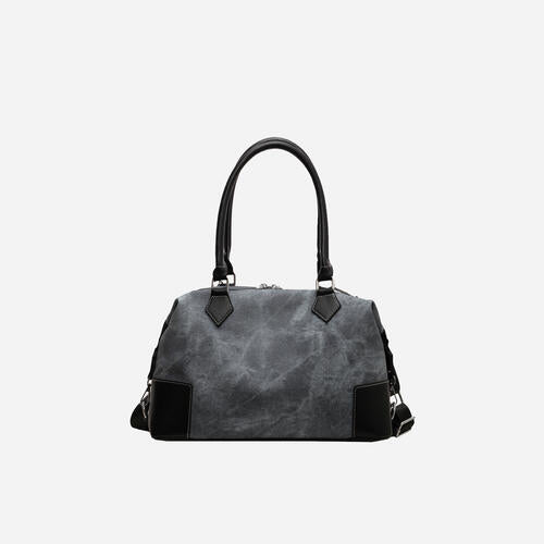 Contrast PU Leather Shoulder Bag - Estora_Online