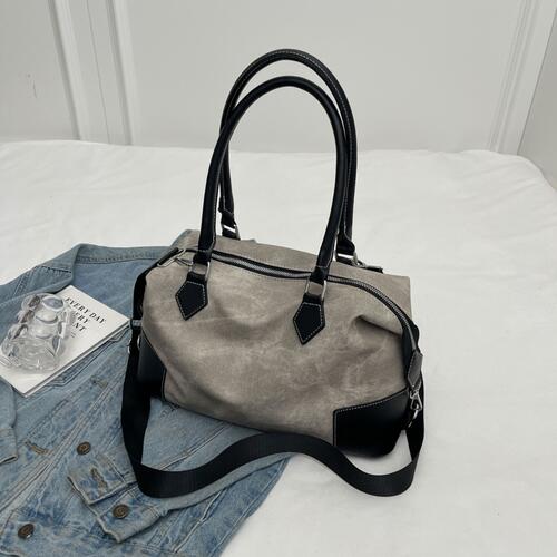 Contrast PU Leather Shoulder Bag - Estora_Online