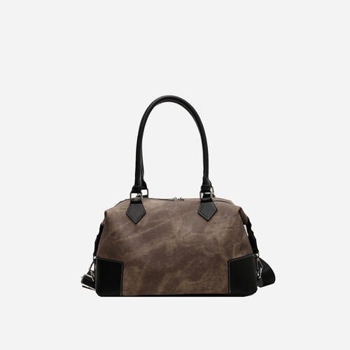 Contrast PU Leather Shoulder Bag - Estora_Online