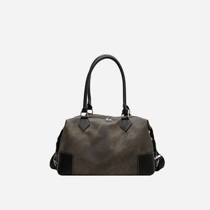 Contrast PU Leather Shoulder Bag - Estora_Online