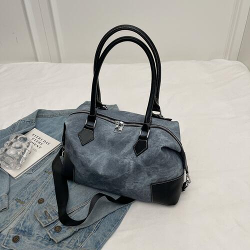 Contrast PU Leather Shoulder Bag - Estora_Online