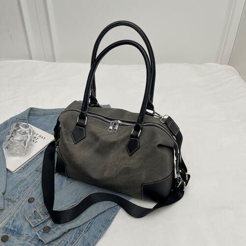 Contrast PU Leather Shoulder Bag - Estora_Online