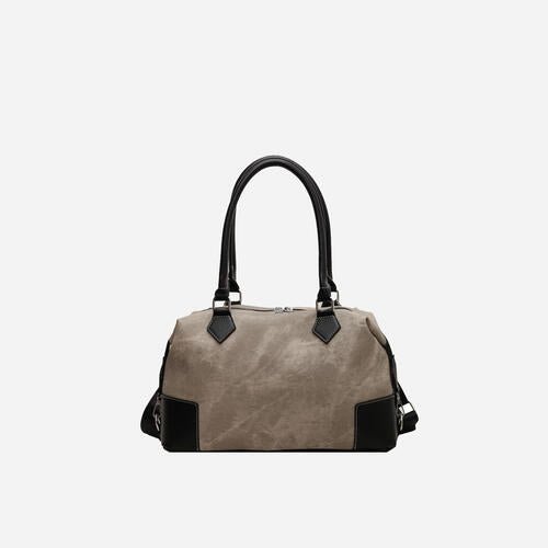 Contrast PU Leather Shoulder Bag - Estora_Online