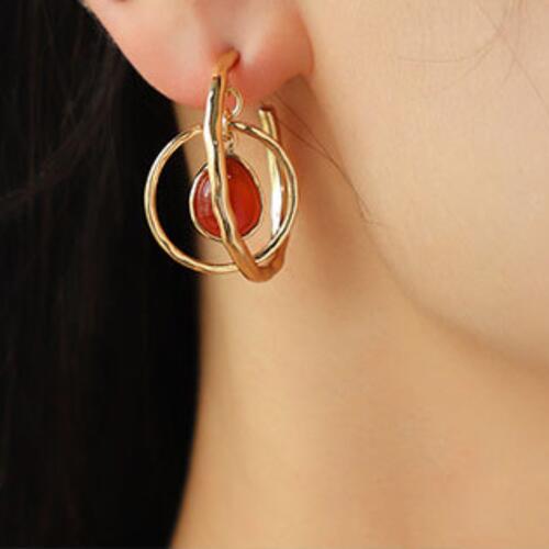 Geometric Teardrop Shape Alloy Earrings - Estora_Online