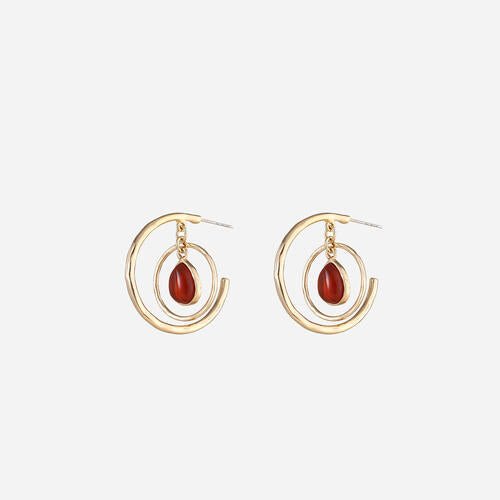 Geometric Teardrop Shape Alloy Earrings - Estora_Online