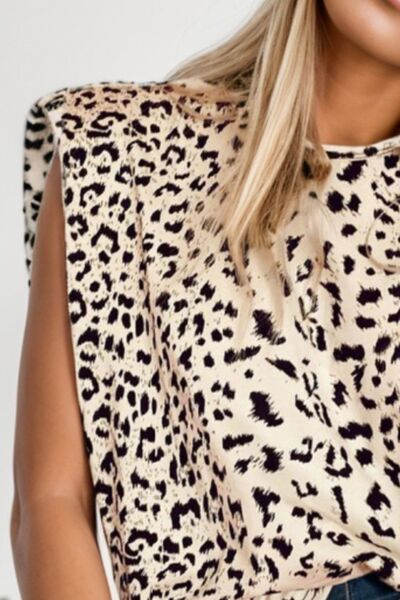 Leopard Round Neck Tank - Estora_Online