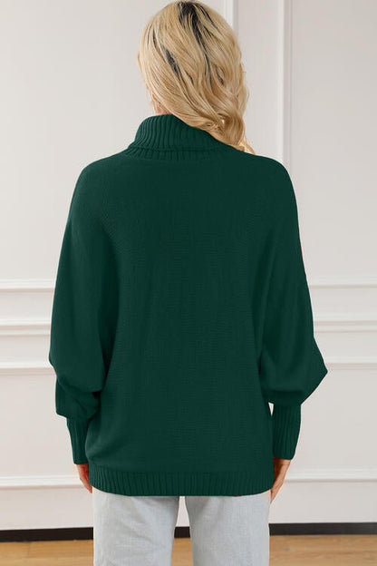 Merry Letter Embroidered High Neck Sweater - Estora_Online