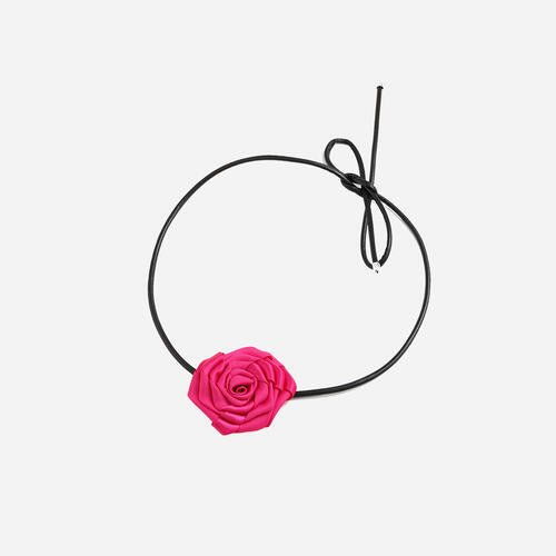 PU Leather Rope Rose Shape Necklace - Estora_Online