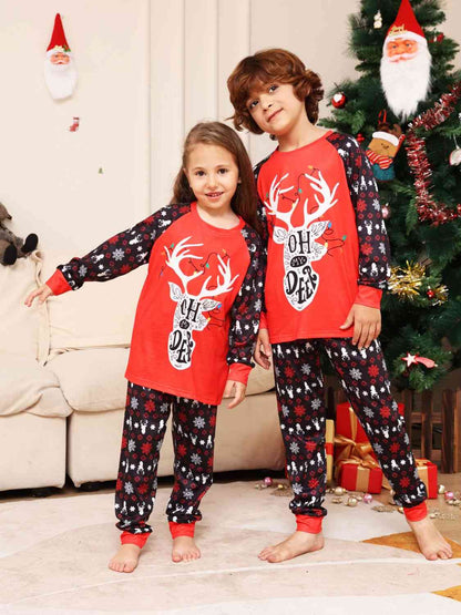 Reindeer Graphic Top and Pants Set - Estora_Online