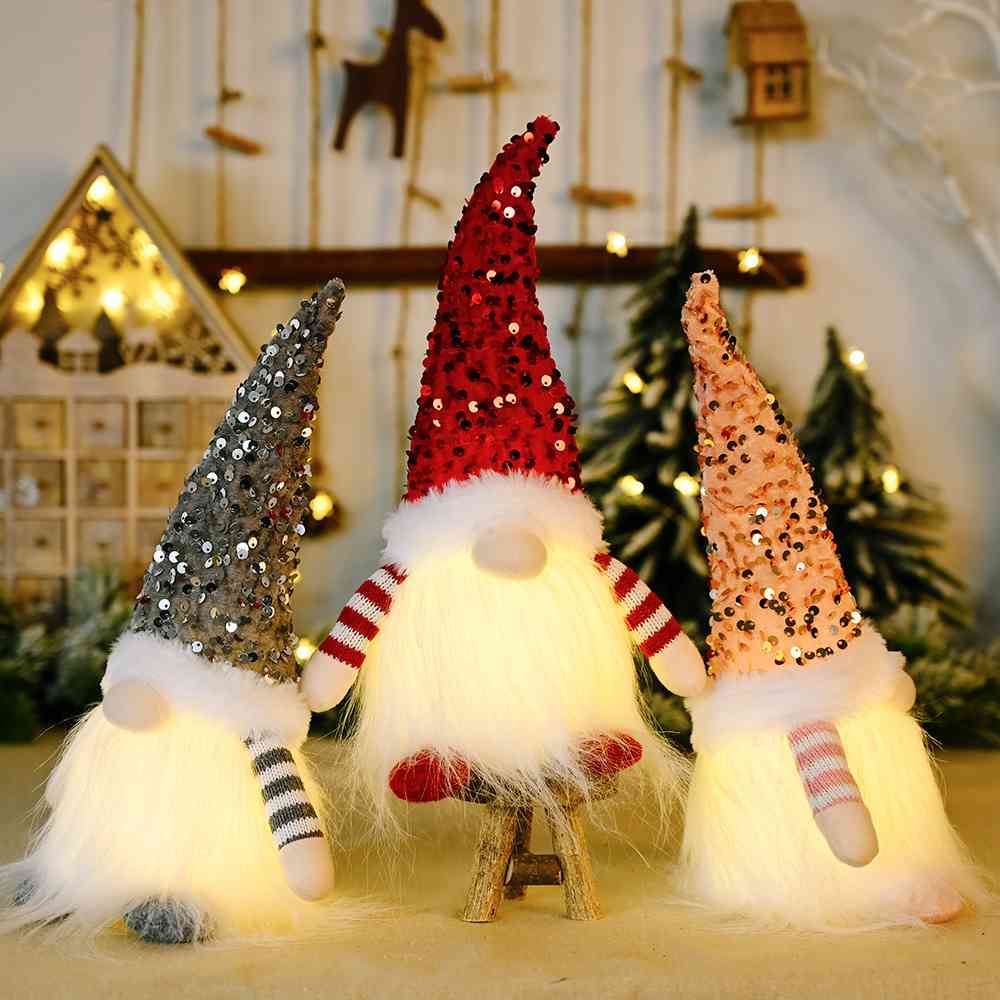 Sequin Light-Up Faceless Gnome - Estora_Online