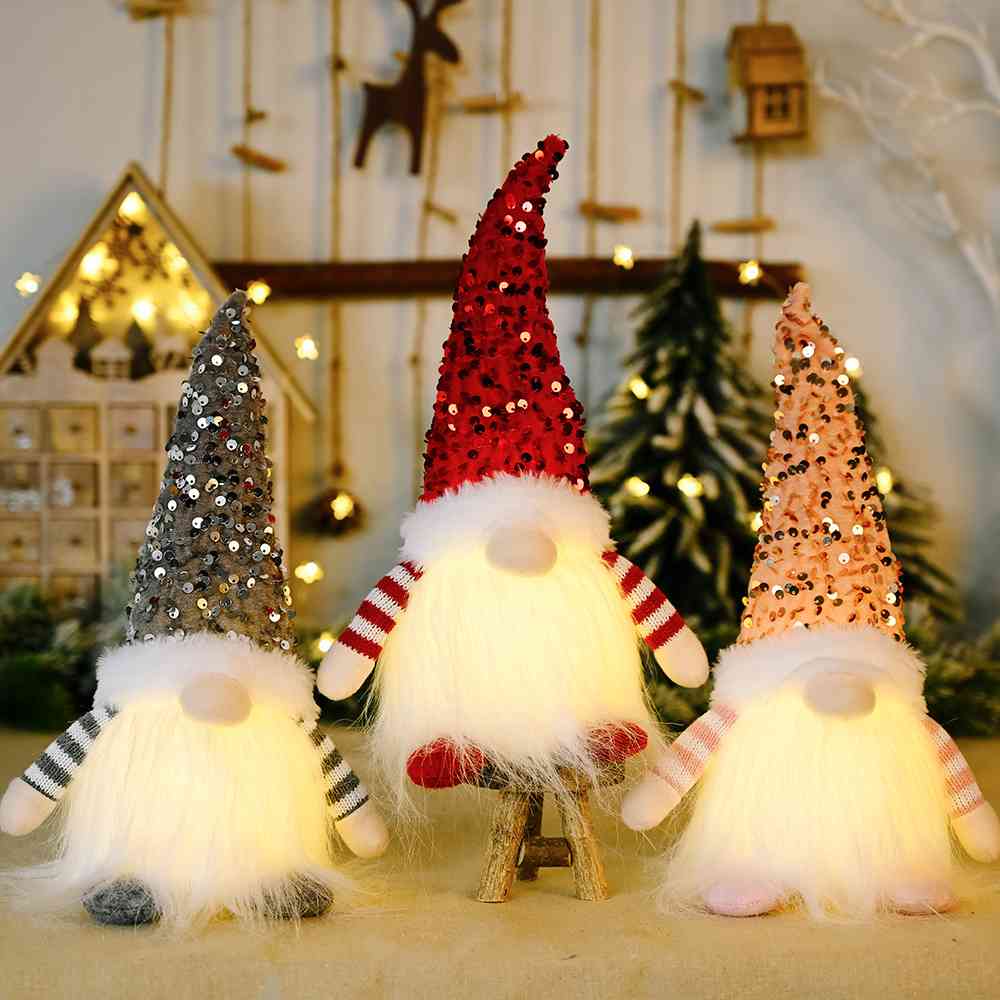 Sequin Light-Up Faceless Gnome - Estora_Online