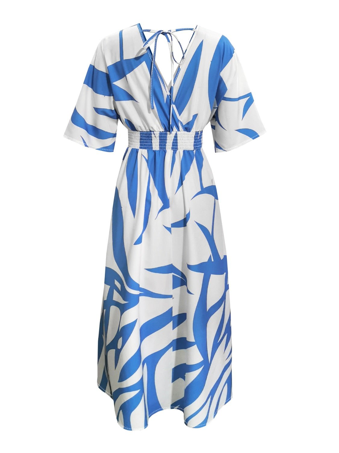 Slit Printed Surplice Maxi Dress - Estora_Online