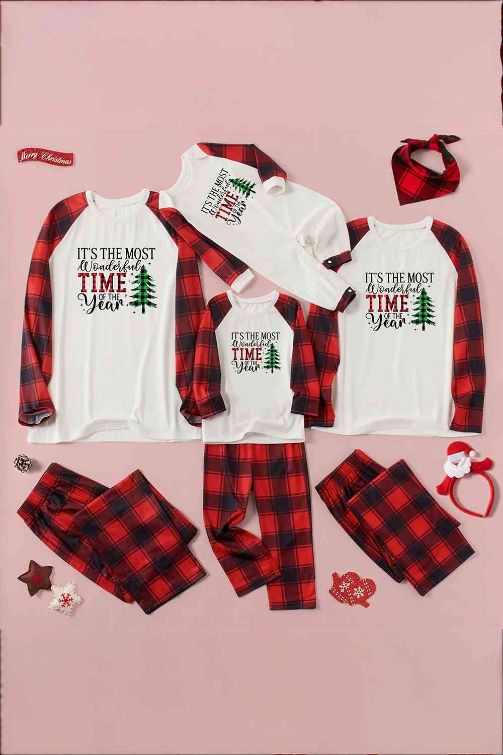 Slogan Graphic Top and Plaid Pants Set - Estora_Online