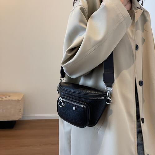 Texture PU Leather Crossbody Bag - Estora_Online