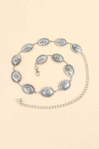 Vintage Turquoise Alloy Belt - Estora_Online