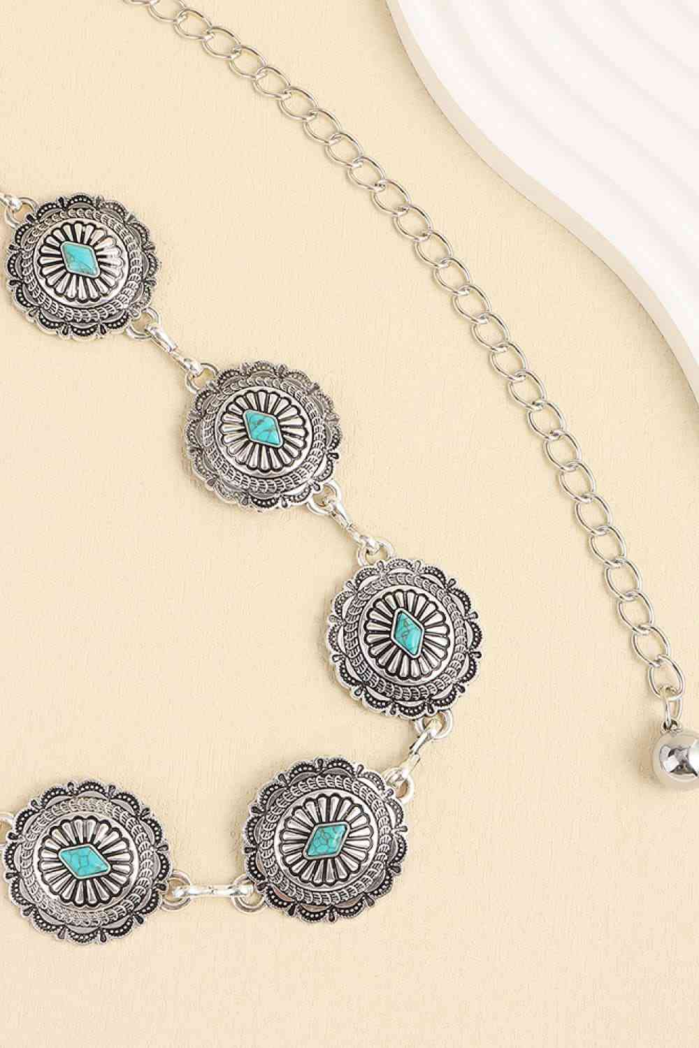 Vintage Turquoise Alloy Belt - Estora_Online