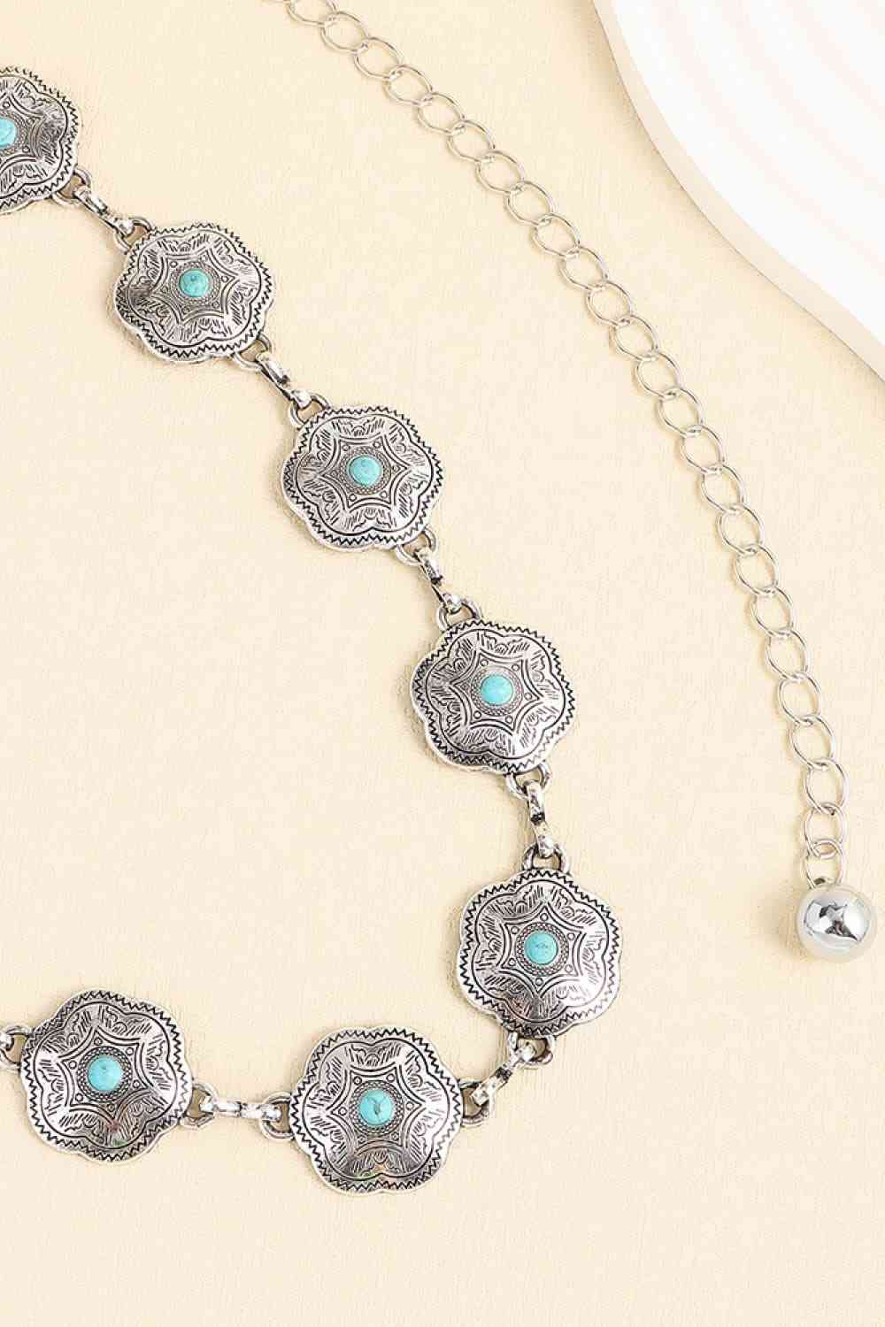 Vintage Turquoise Alloy Belt - Estora_Online