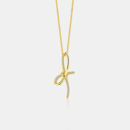 Zircon Bow Pendant Necklace - Estora_Online