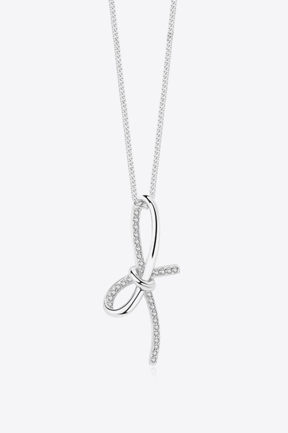 Zircon Bow Pendant Necklace - Estora_Online