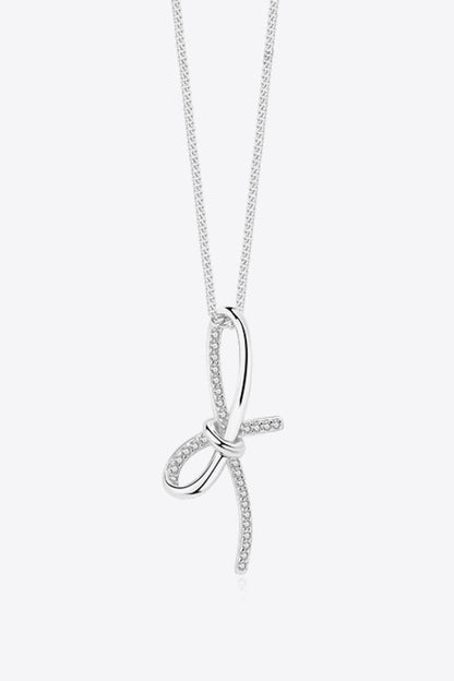 Zircon Bow Pendant Necklace - Estora_Online